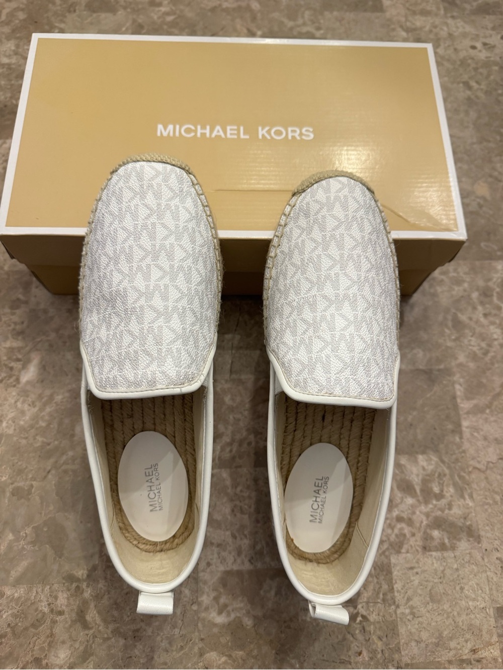 Michael Kors White Monogram Slip-Ons Size 9.5 - Picture 2 of 8